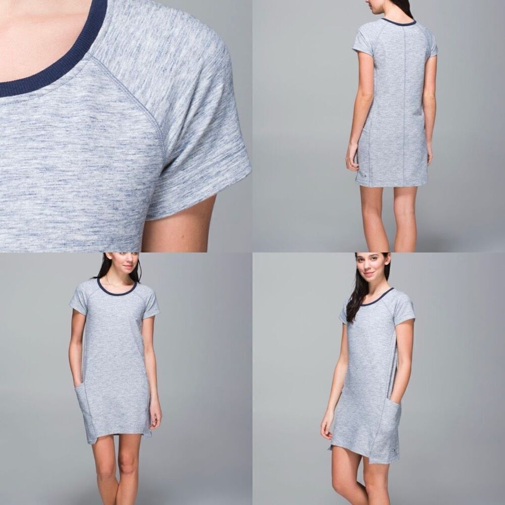 Lululemon Cut Above Dress Heathered Space Dyed Gris / Deep Navy size 8